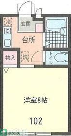 SOLEGIOエス(1K/1階)の間取り写真