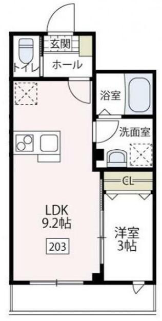 ビューノケー(1LDK/3階)の間取り写真
