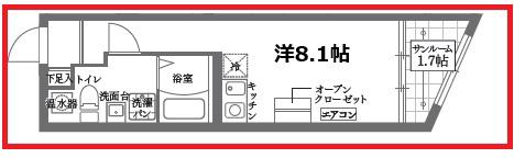 ココキューブ北千住II(ワンルーム/4階)の間取り写真