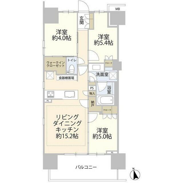 パークホームズ杉並上荻(3LDK/4階)の間取り写真