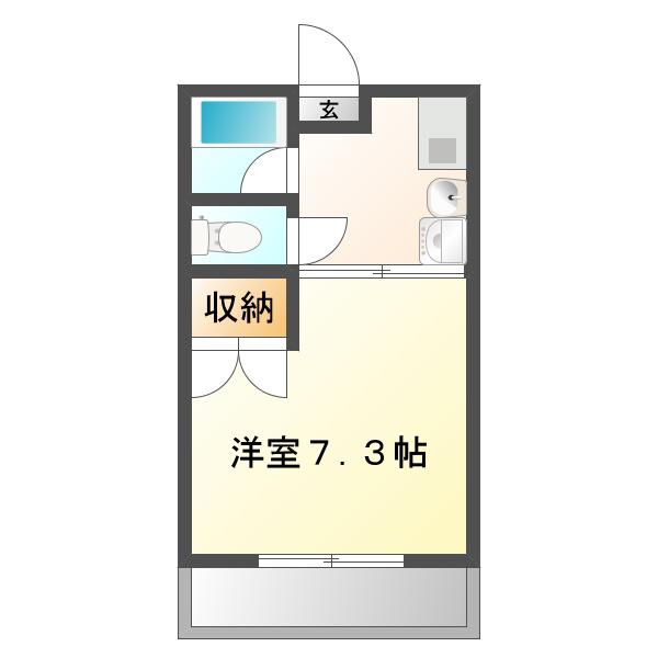 みのりハイツ (1K/2階)の間取り写真
