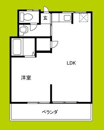 浅井マンション(1LDK/4階)の間取り写真