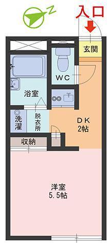 パレス・イズミ(1DK/2階)の間取り写真