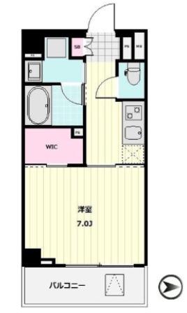ヴィークブライト南麻布(1K/1階)の間取り写真