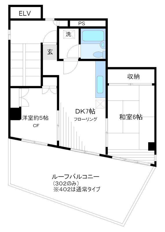 SNビル(2DK/3階)の間取り写真