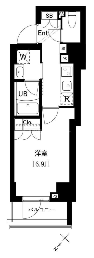 ARKMARK上池袋(1K/2階)の間取り写真