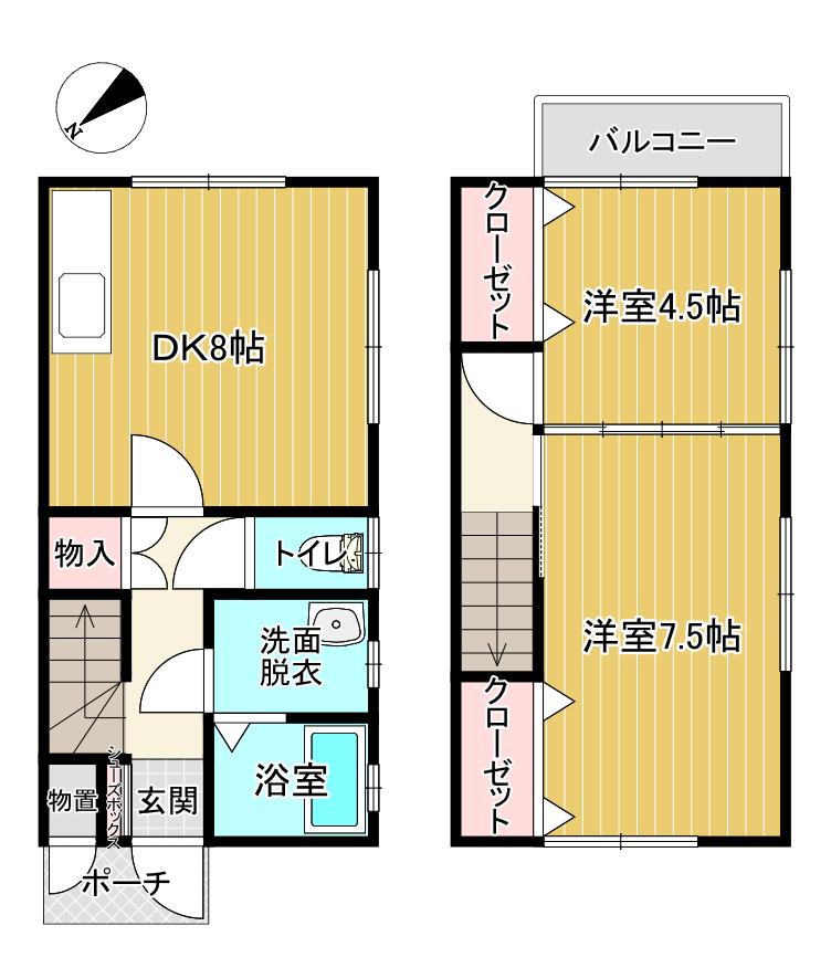 シェラネバダ イーストエリア(2DK/1階)の間取り写真
