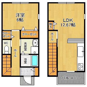 セントラルバレーII(1LDK/1階)の間取り写真