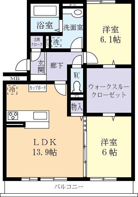 ALITY(2LDK/2階)の間取り写真