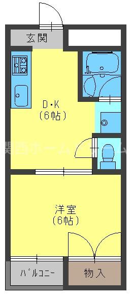 ディム向島(1DK/3階)の間取り写真