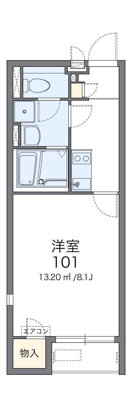 レオネクストアンクオーレ(1K/2階)の間取り写真