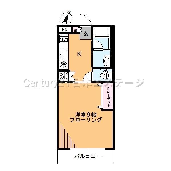 自由が丘第一コーポ(1K/3階)の間取り写真