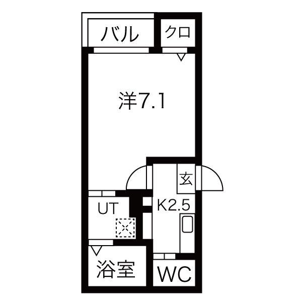 ADDICT向山(1K/2階)の間取り写真