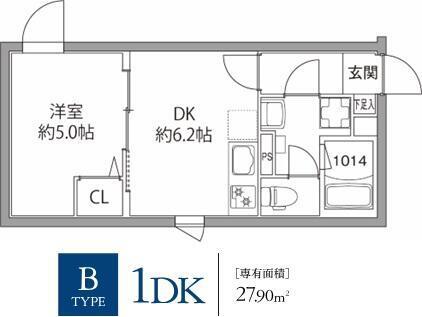 レピュア板橋本町レジデンス(1DK/1階)の間取り写真