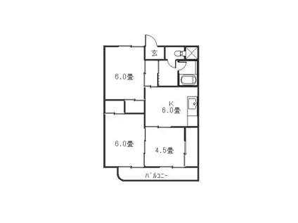 レジデンスRS(3DK/6階)の間取り写真