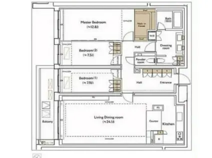 ザ・ウエストミンスター南平台(3LDK/3階)の間取り写真