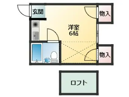 田中ハイツ(ワンルーム/3階)の間取り写真