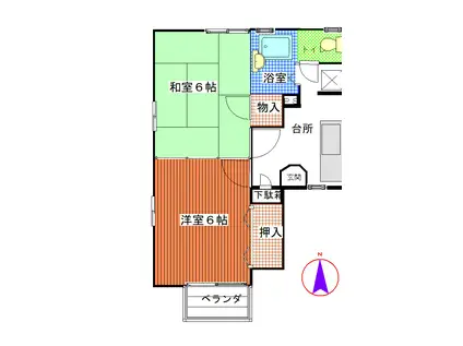メゾンセリージェ(1LDK/2階)の間取り写真