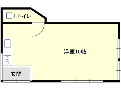 アトリエ大田(ワンルーム/1階)の間取り写真