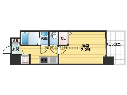 グラマシー心斎橋東(1K/11階)の間取り写真