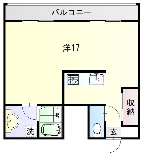 メゾンソレイユ長田(ワンルーム/3階)の間取り写真