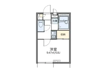 レオパレスアルカディア畑原(1K/1階)の間取り写真