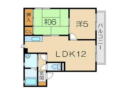 カーサカナマキ(2LDK/2階)の間取り写真