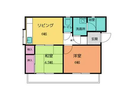 コーポASUKA(2DK/2階)の間取り写真