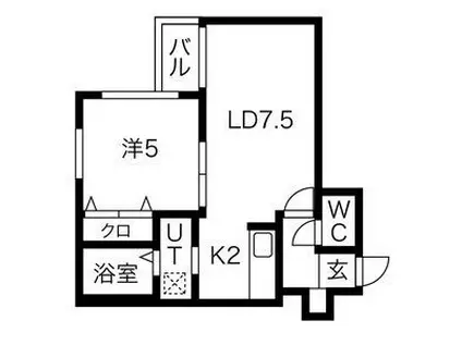 K-MODE麻生(1LDK/1階)の間取り写真