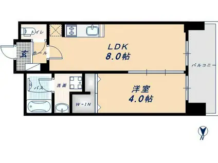 アーバネックス北堀江II(1LDK/2階)の間取り写真