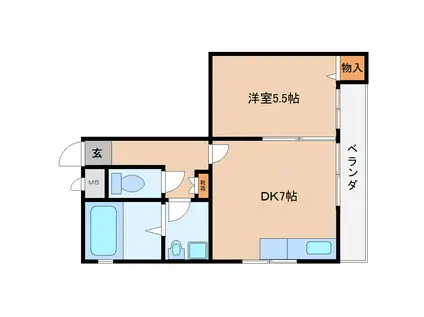 ダイワコーポ(1DK/4階)の間取り写真