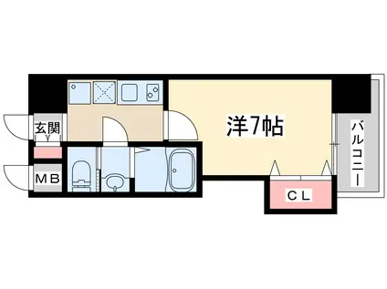 ラグゼ新大阪イーストⅡ(1K/4階)の間取り写真