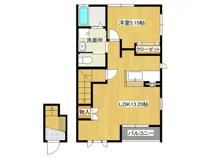 KタウンII(1LDK/2階)の間取り写真