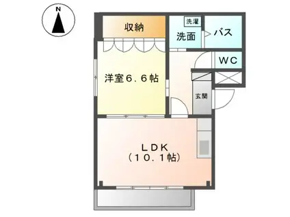 ヴィレッジ清洲II(1LDK/1階)の間取り写真