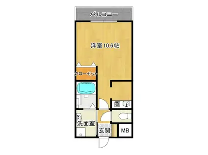 ＪＲ舞鶴線 西舞鶴駅 徒歩23分 3階建 築19年(1K/1階)の間取り写真
