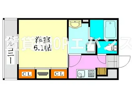 リブリ・津田沼II(1K/1階)の間取り写真