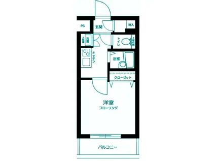 スカイコートヴィーダ五反田ウエスト(1K/11階)の間取り写真
