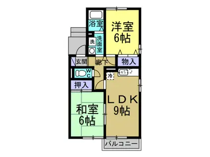 シャルム新浜II(2LDK/1階)の間取り写真