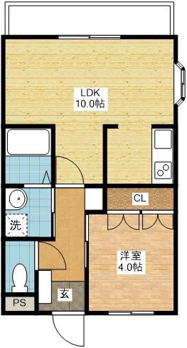 ロイヤルメゾン(1LDK/2階)の間取り写真
