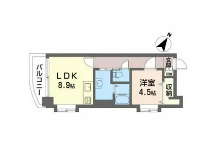 GOLD COURT 宝町(1LDK/10階)の間取り写真