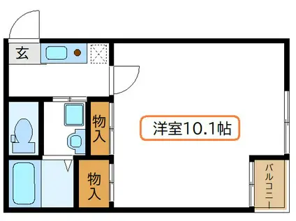 H・I・江戸川(1K/1階)の間取り写真