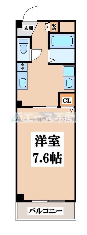 ハイツレバランス(1K/2階)の間取り写真
