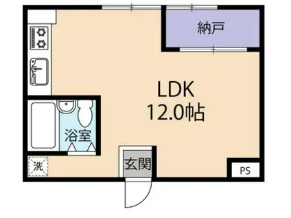 鶯橋マンション(ワンルーム/3階)の間取り写真