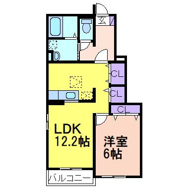 グレイスハイツA(1LDK/1階)の間取り写真