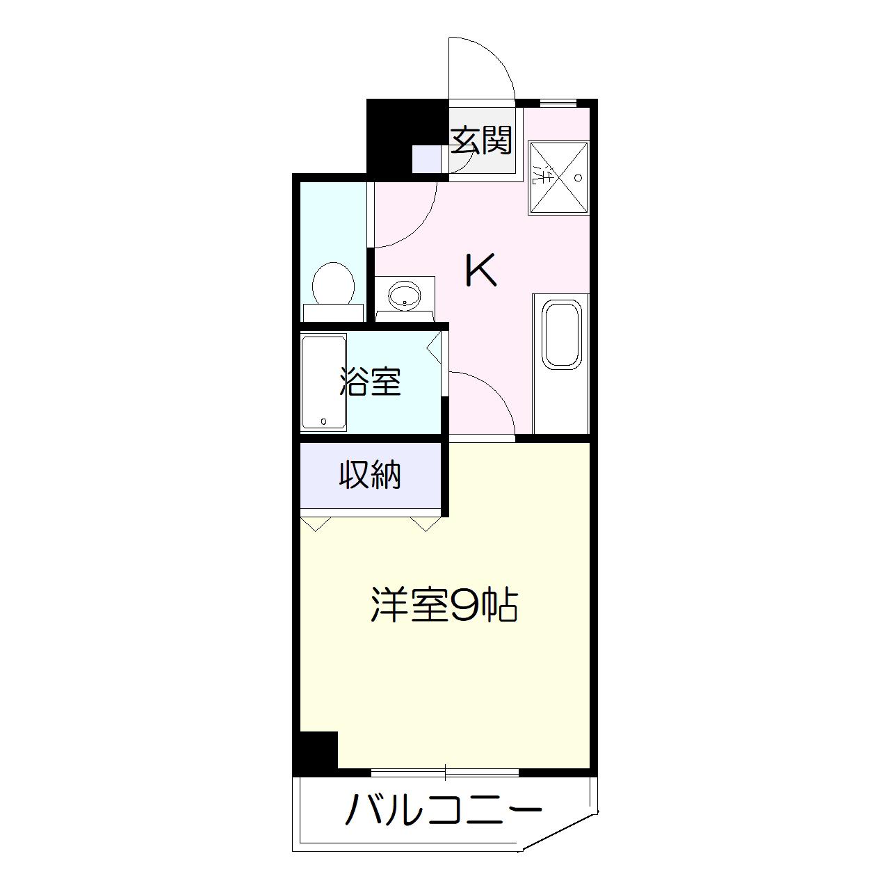 セラセーヌ(1K/1階)の間取り写真
