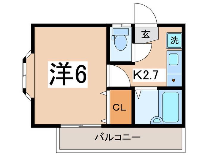 ブルーム(1K/1階)の間取り写真