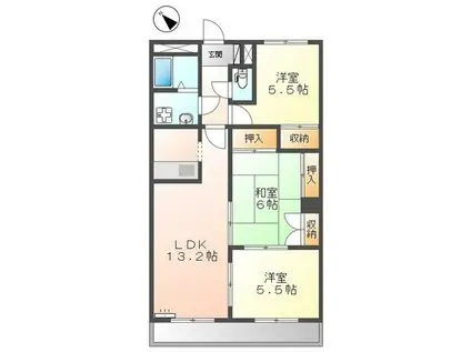 ビューパレスHYS(3LDK/1階)の間取り写真