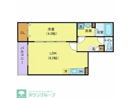 ジーメゾン豊春(1LDK/2階)の間取り写真