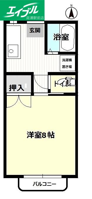 総社Sフラッツ D(1K/2階)の間取り写真