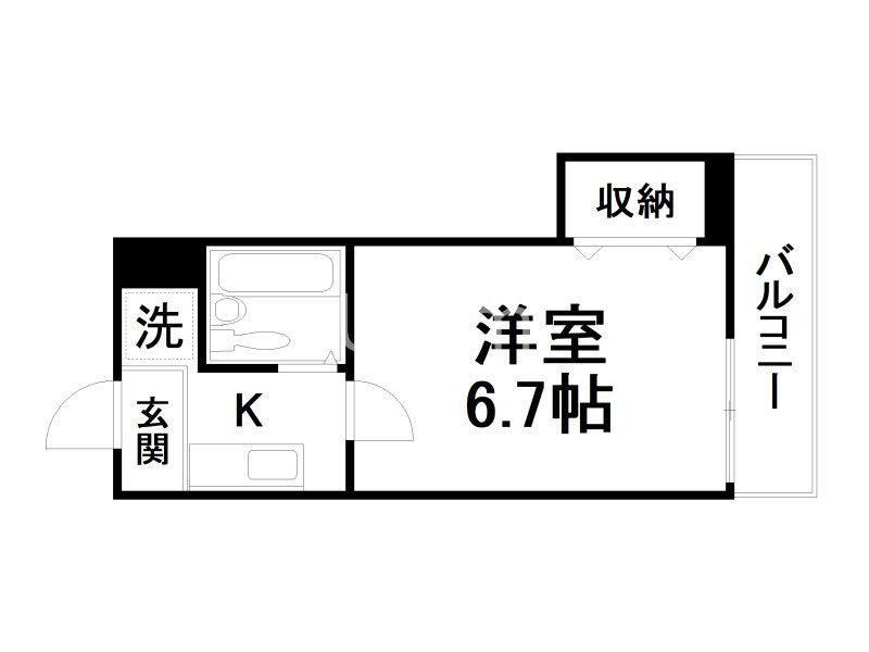甍・林治ビル(1K/2階)の間取り写真